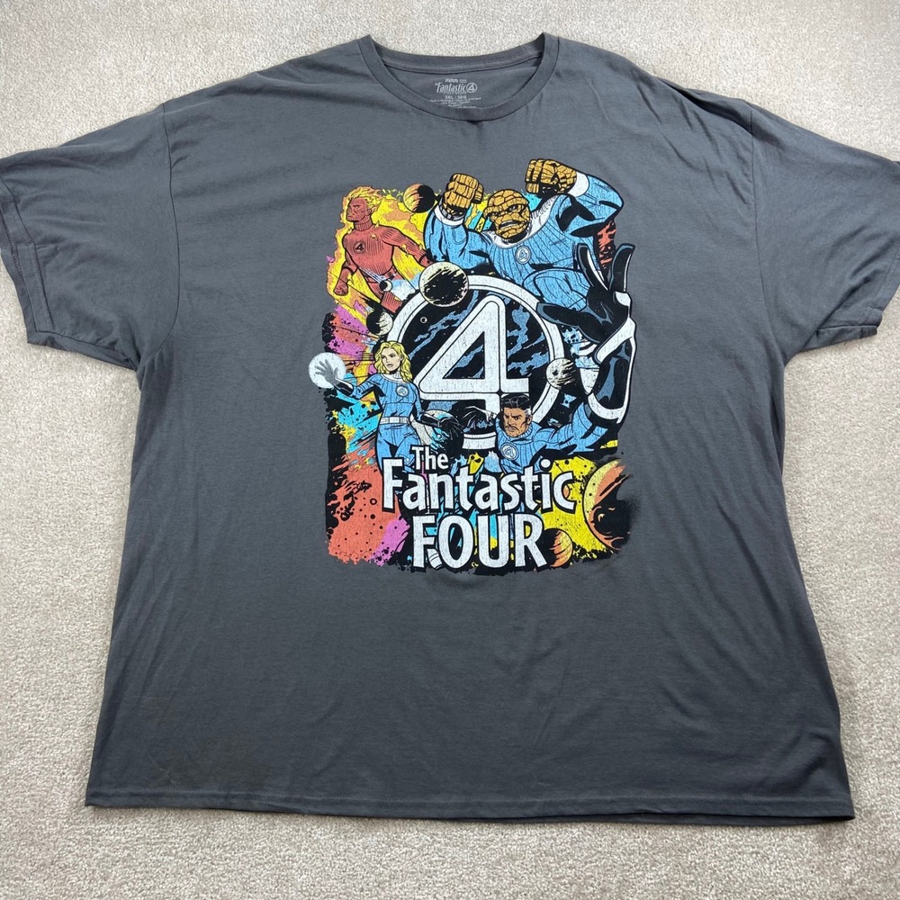 Marvel Studios Fantastic Four Mens 3XL Gray First Steps Graphic T-Shirt
